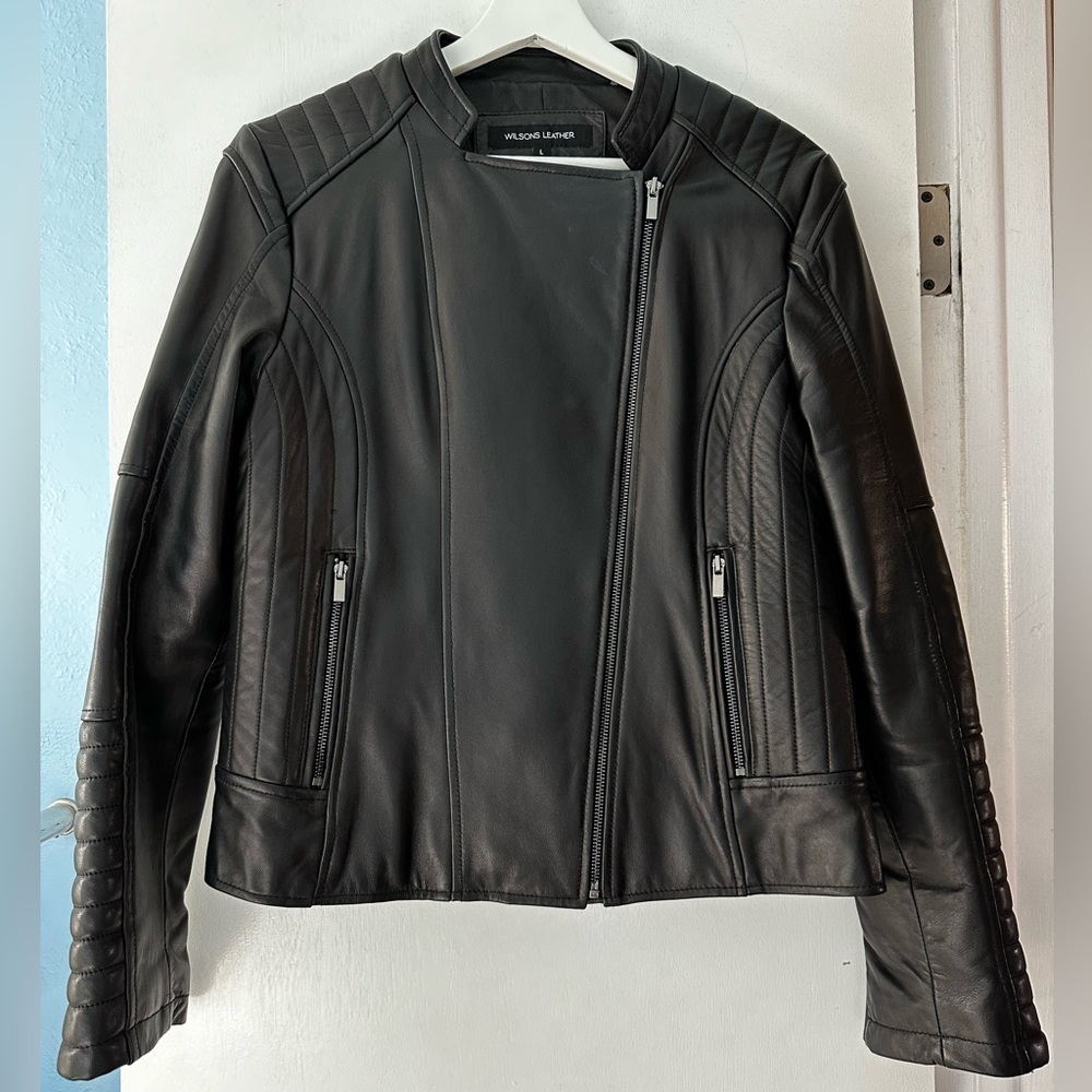Wilsons Leather Alexis Quilted Leather Moto Jacket